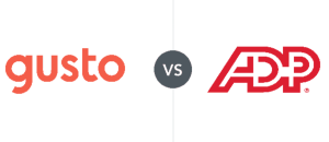 Gusto versus ADP payroll logos